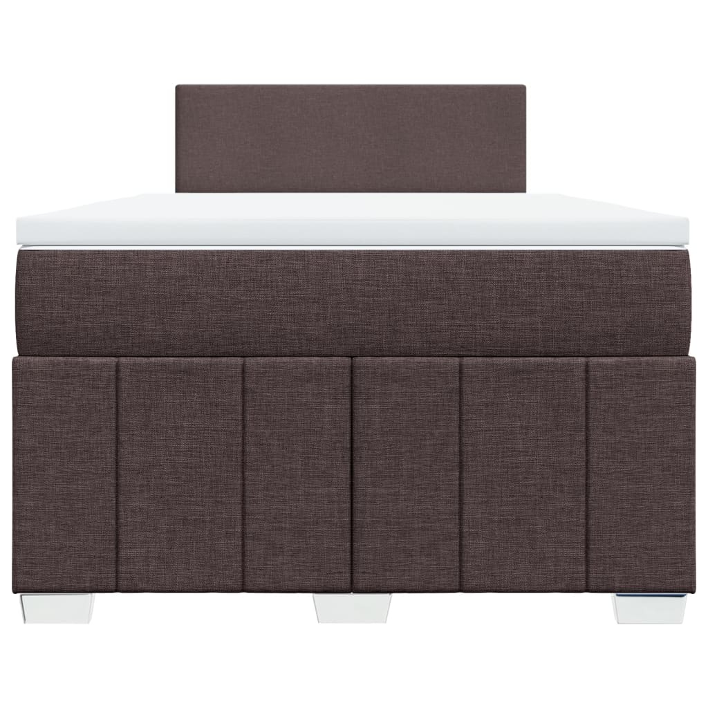 Boxspring met matras stof donkerbruin 120x190 cm