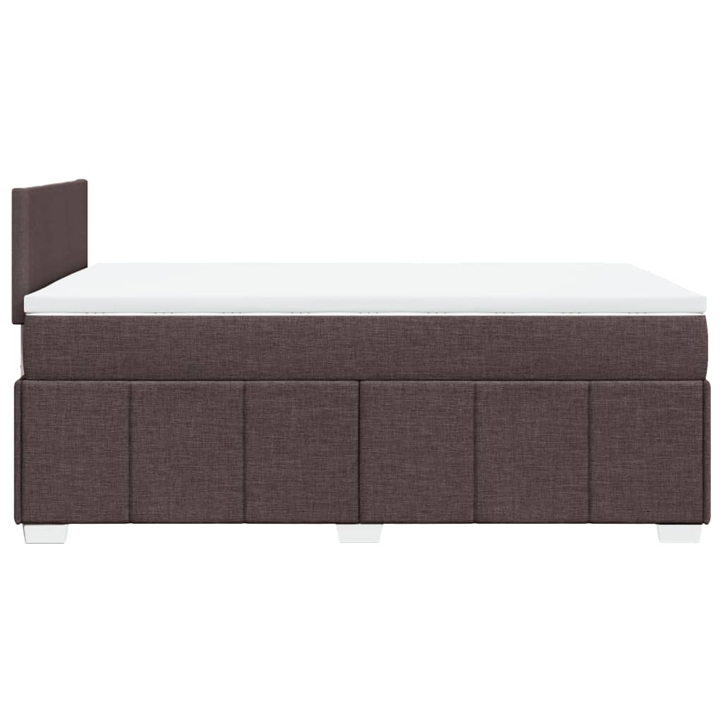 Boxspring met matras stof donkerbruin 120x190 cm