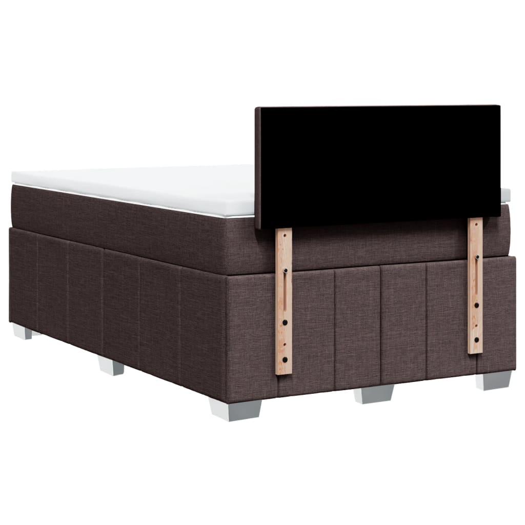 Boxspring met matras stof donkerbruin 120x190 cm