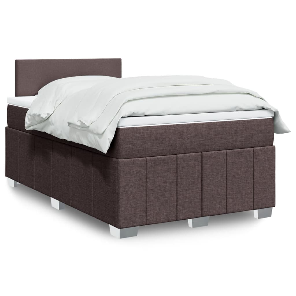 Boxspring met matras stof donkerbruin 120x190 cm