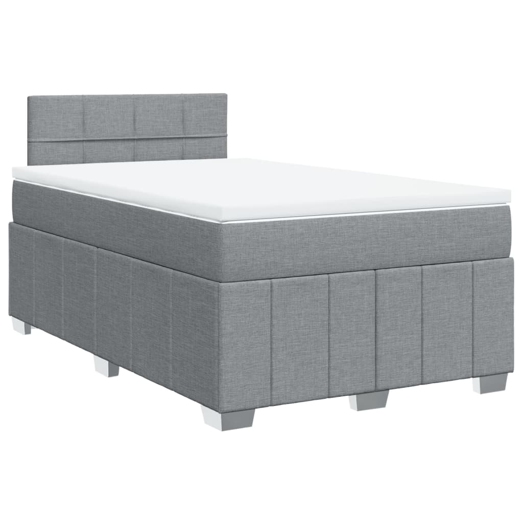 Boxspring met matras stof lichtgrijs 120x190 cm