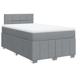 Boxspring met matras stof lichtgrijs 120x190 cm