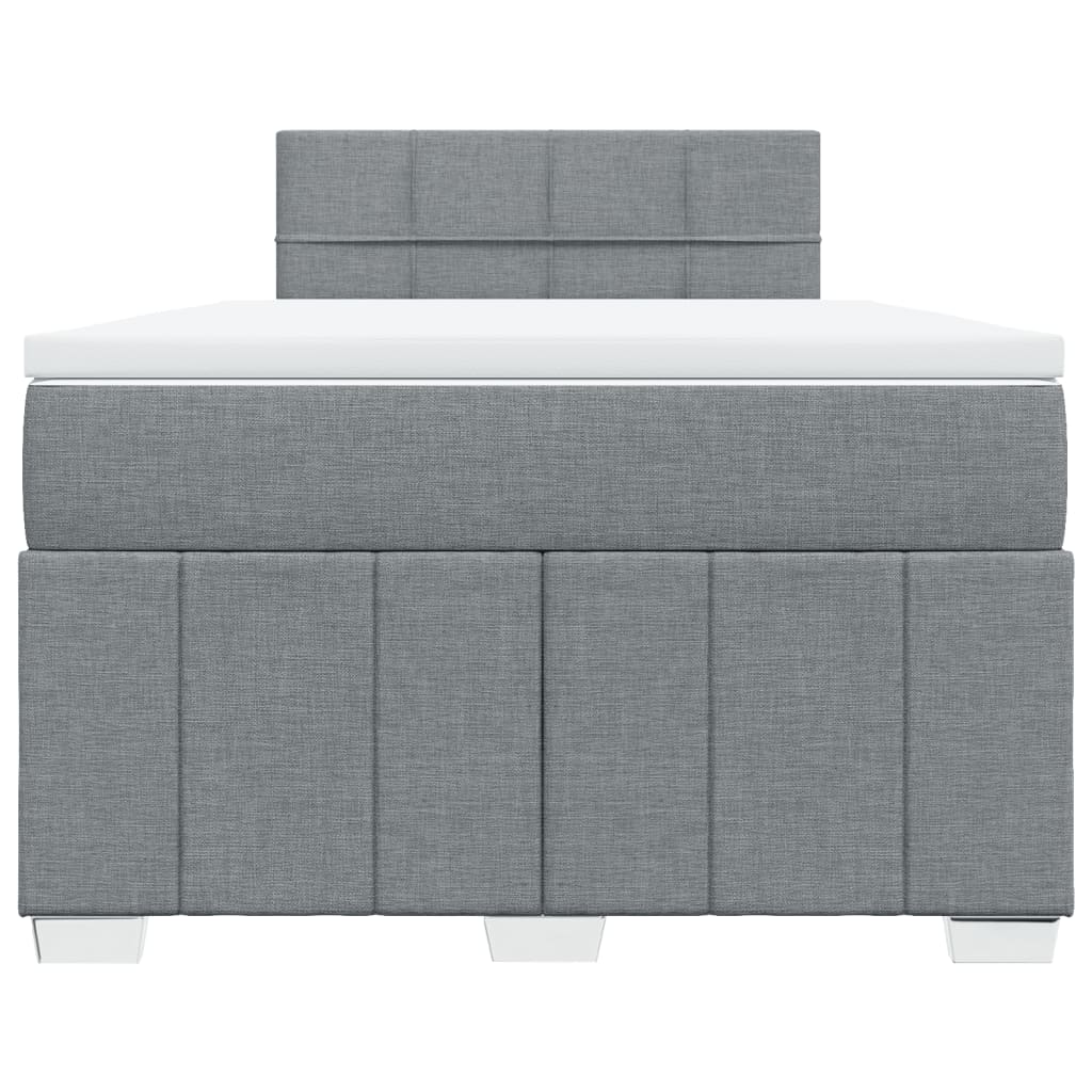 Boxspring met matras stof lichtgrijs 120x190 cm