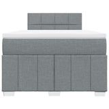 Boxspring met matras stof lichtgrijs 120x190 cm