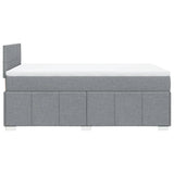 Boxspring met matras stof lichtgrijs 120x190 cm