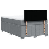Boxspring met matras stof lichtgrijs 120x190 cm