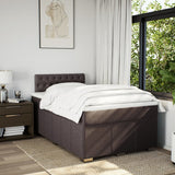 Boxspring met matras stof donkerbruin 120x190 cm
