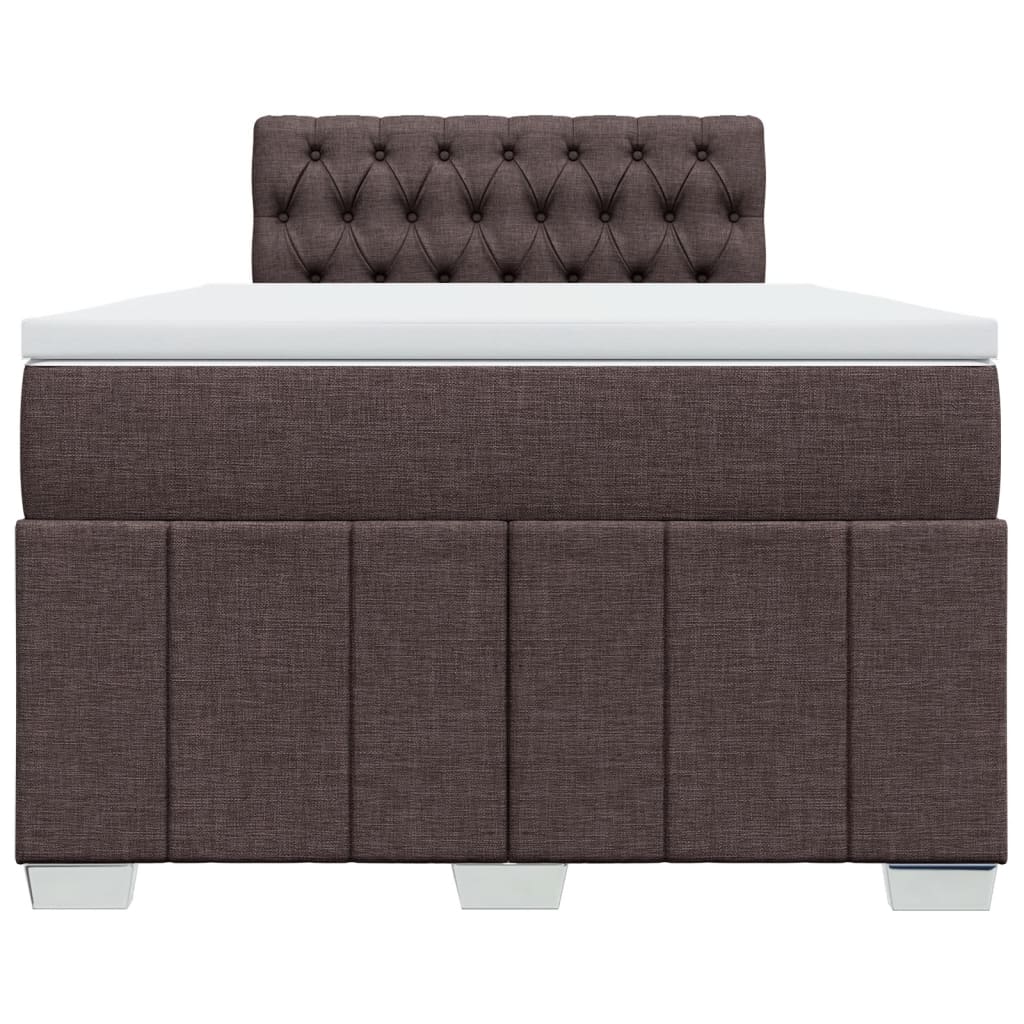 Boxspring met matras stof donkerbruin 120x190 cm