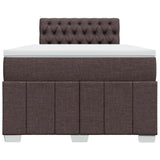Boxspring met matras stof donkerbruin 120x190 cm