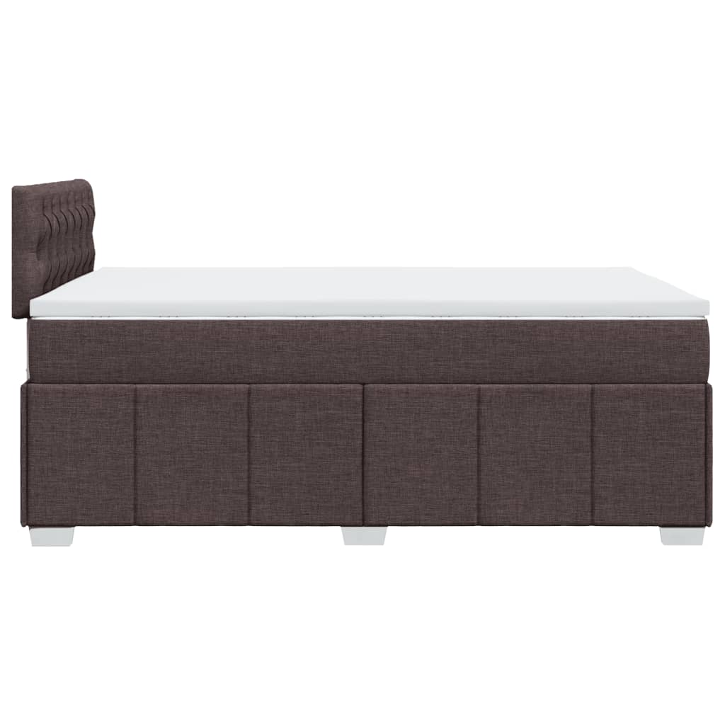 Boxspring met matras stof donkerbruin 120x190 cm
