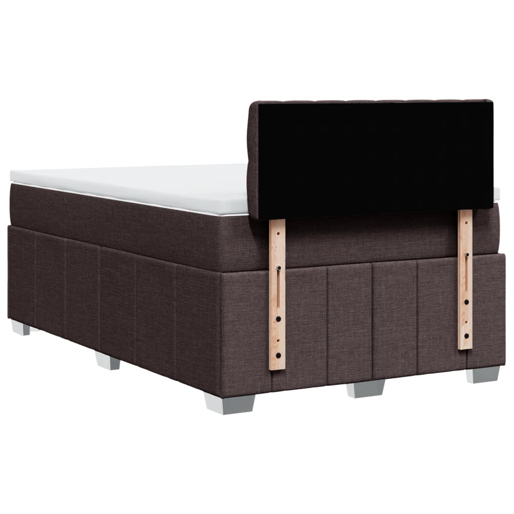 Boxspring met matras stof donkerbruin 120x190 cm