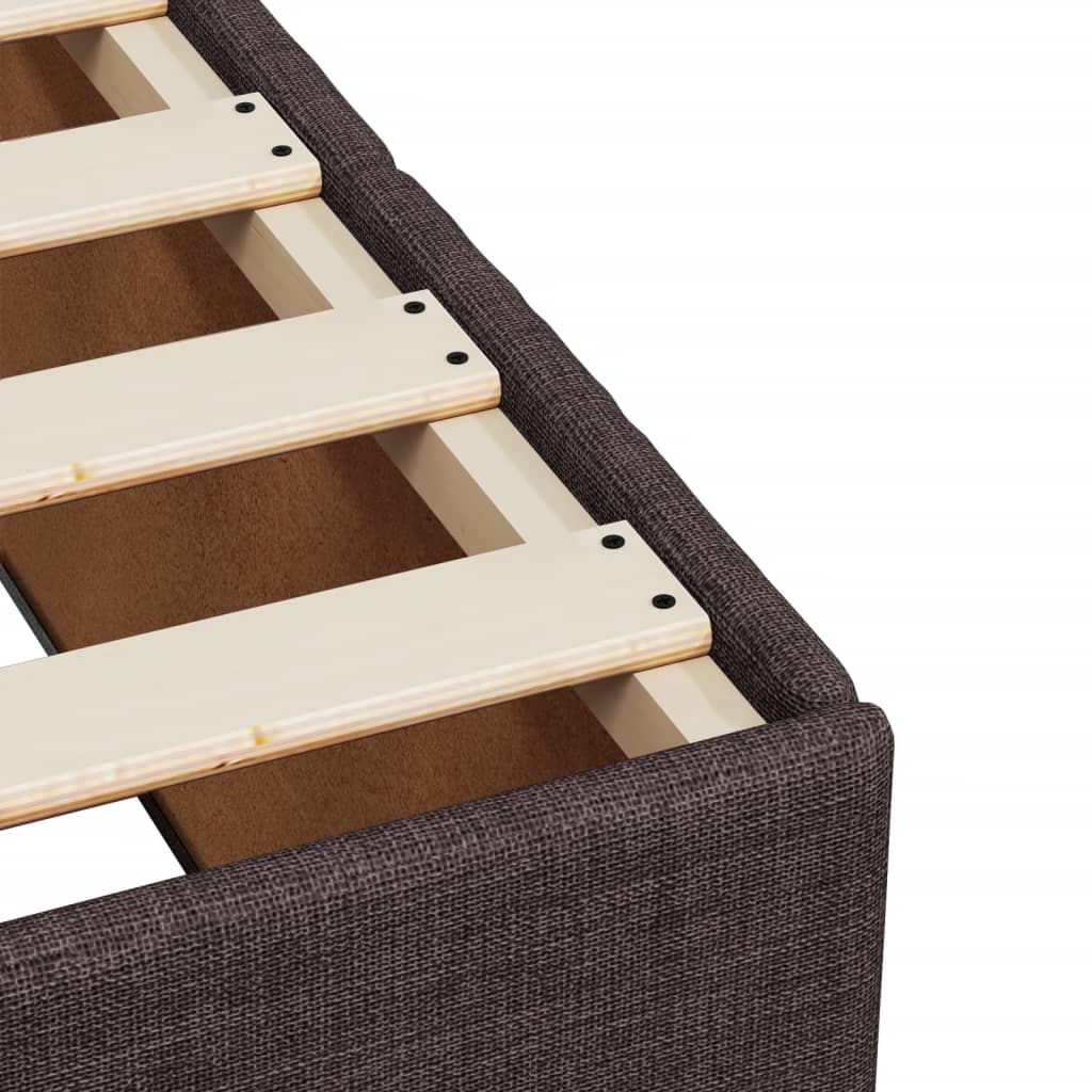 Boxspring met matras stof donkerbruin 120x190 cm