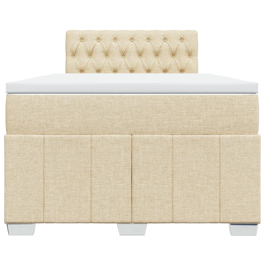 Boxspring met matras stof crèmekleurig 120x190 cm