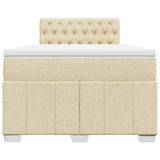 Boxspring met matras stof crèmekleurig 120x190 cm