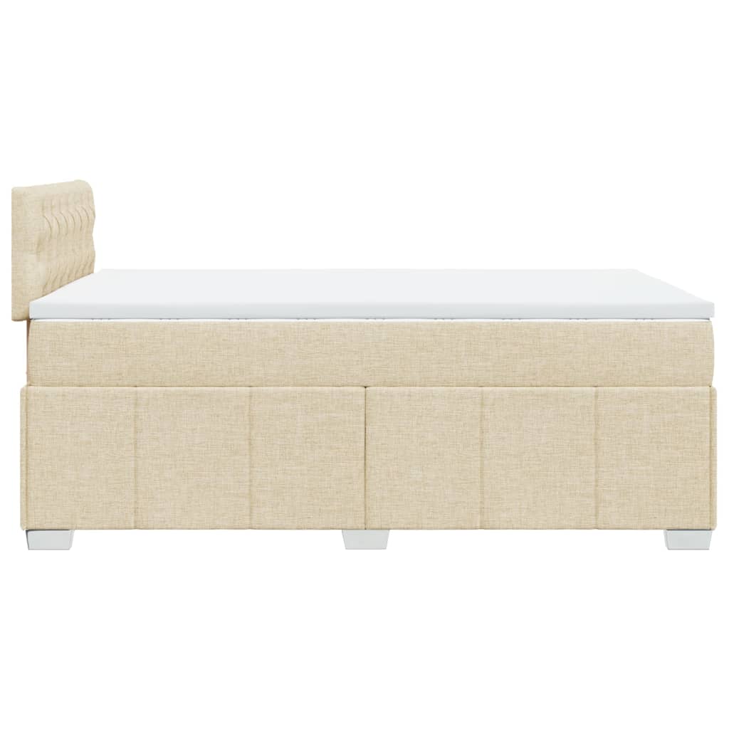 Boxspring met matras stof crèmekleurig 120x190 cm