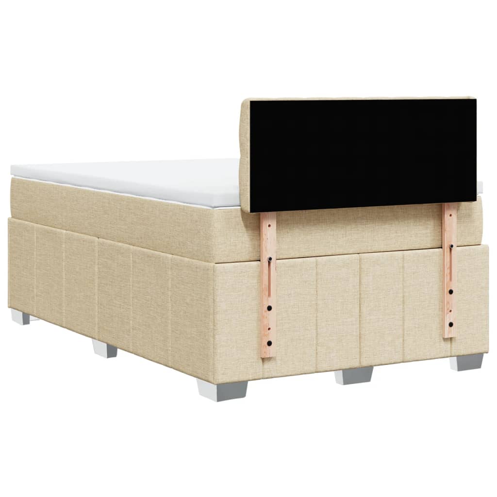 Boxspring met matras stof crèmekleurig 120x190 cm