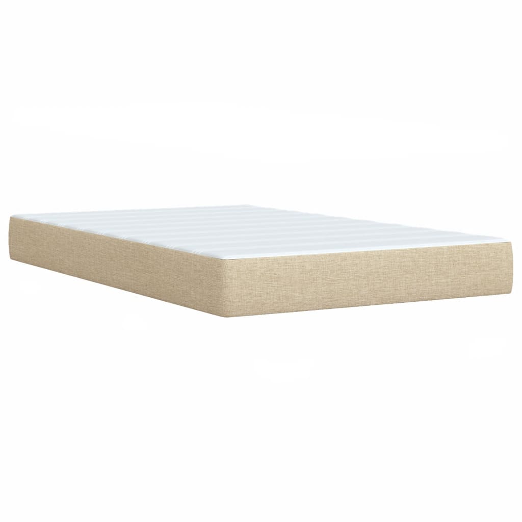 Boxspring met matras stof crèmekleurig 120x190 cm