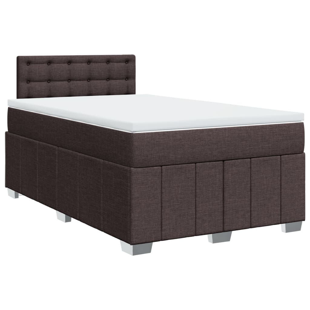 Boxspring met matras stof donkerbruin 120x190 cm