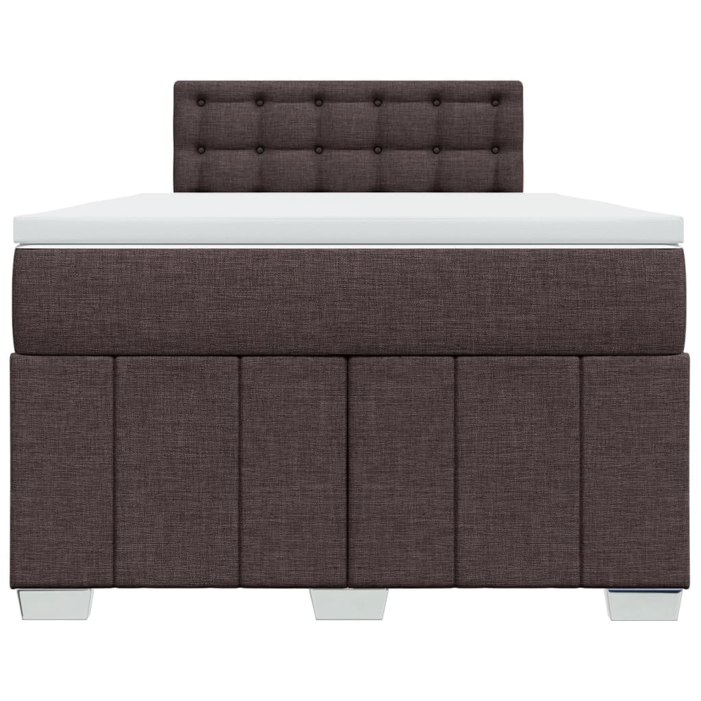 Boxspring met matras stof donkerbruin 120x190 cm