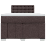 Boxspring met matras stof donkerbruin 120x190 cm