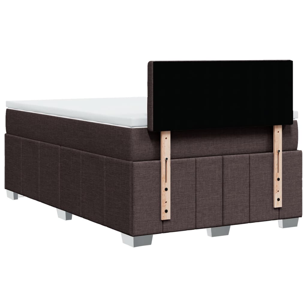 Boxspring met matras stof donkerbruin 120x190 cm