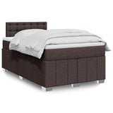 Boxspring met matras stof donkerbruin 120x190 cm