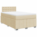 Boxspring met matras stof crèmekleurig 120x190 cm