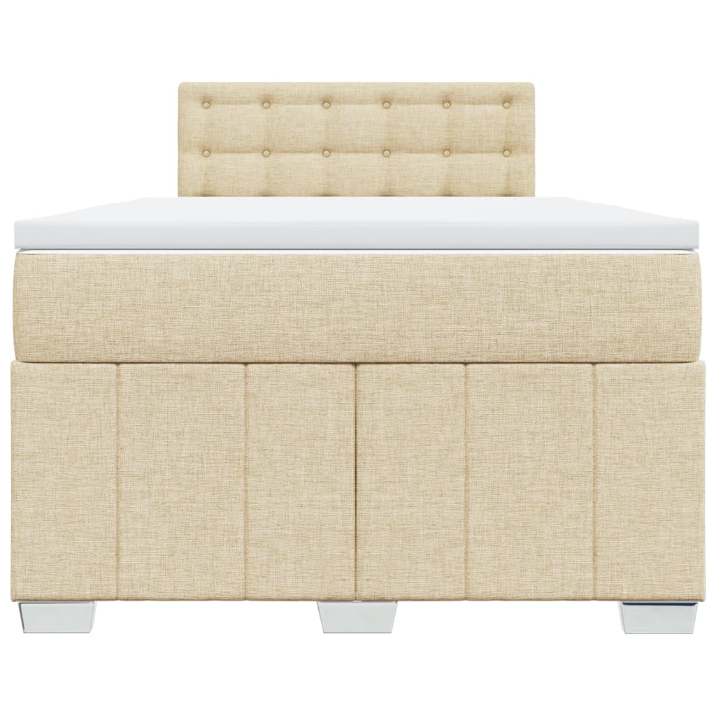 Boxspring met matras stof crèmekleurig 120x190 cm