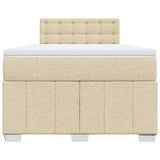 Boxspring met matras stof crèmekleurig 120x190 cm