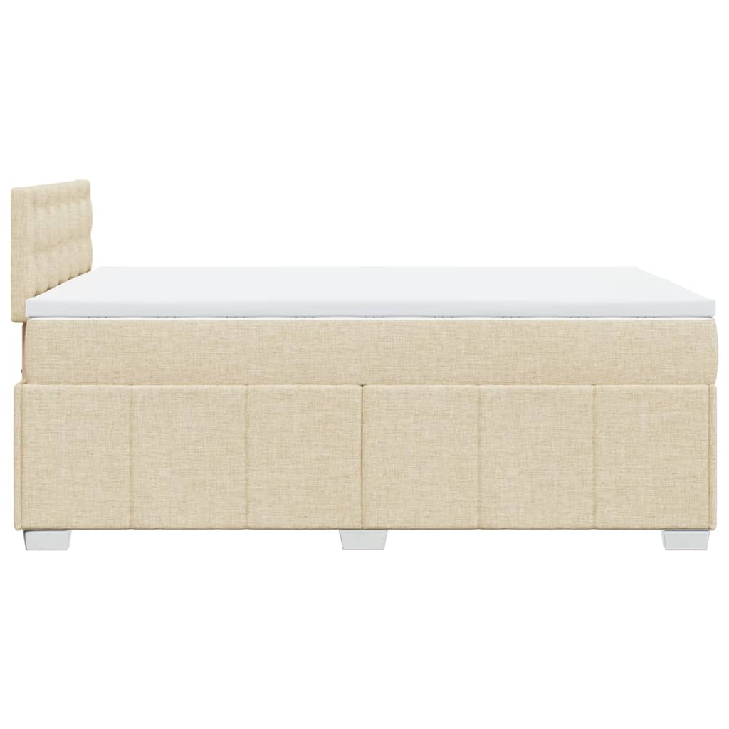 Boxspring met matras stof crèmekleurig 120x190 cm