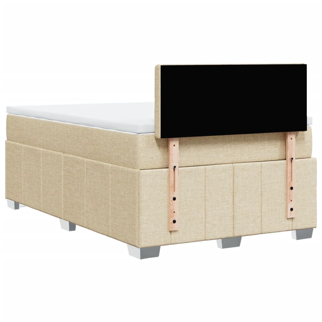 Boxspring met matras stof crèmekleurig 120x190 cm