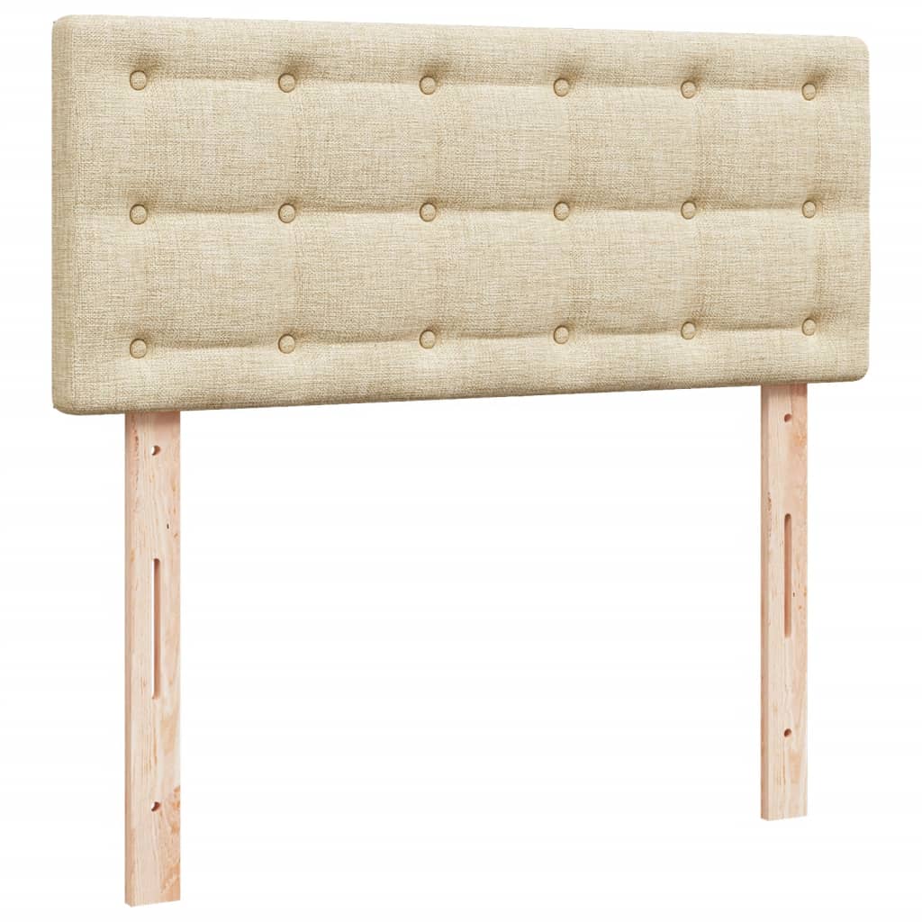 Boxspring met matras stof crèmekleurig 120x190 cm