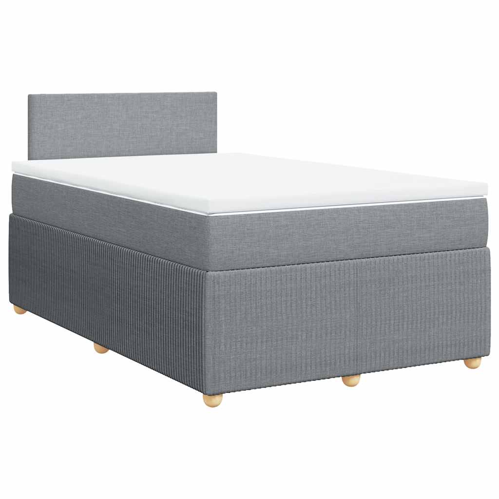 Boxspring met matras stof lichtgrijs 120x190 cm