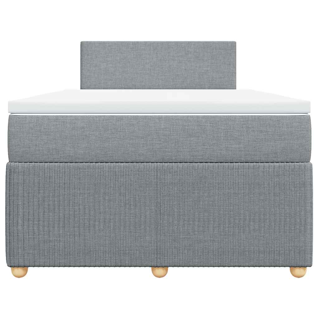 Boxspring met matras stof lichtgrijs 120x190 cm