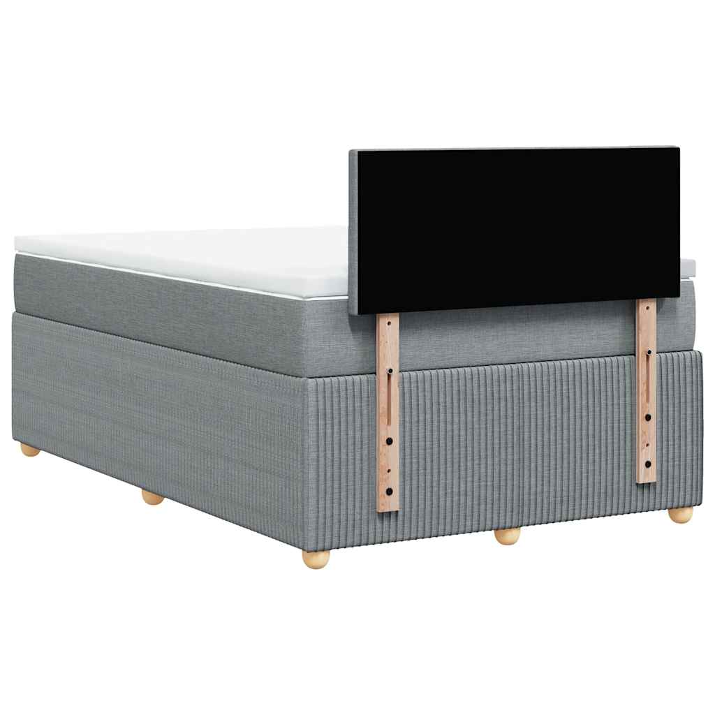 Boxspring met matras stof lichtgrijs 120x190 cm