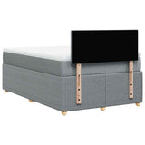 Boxspring met matras stof lichtgrijs 120x190 cm