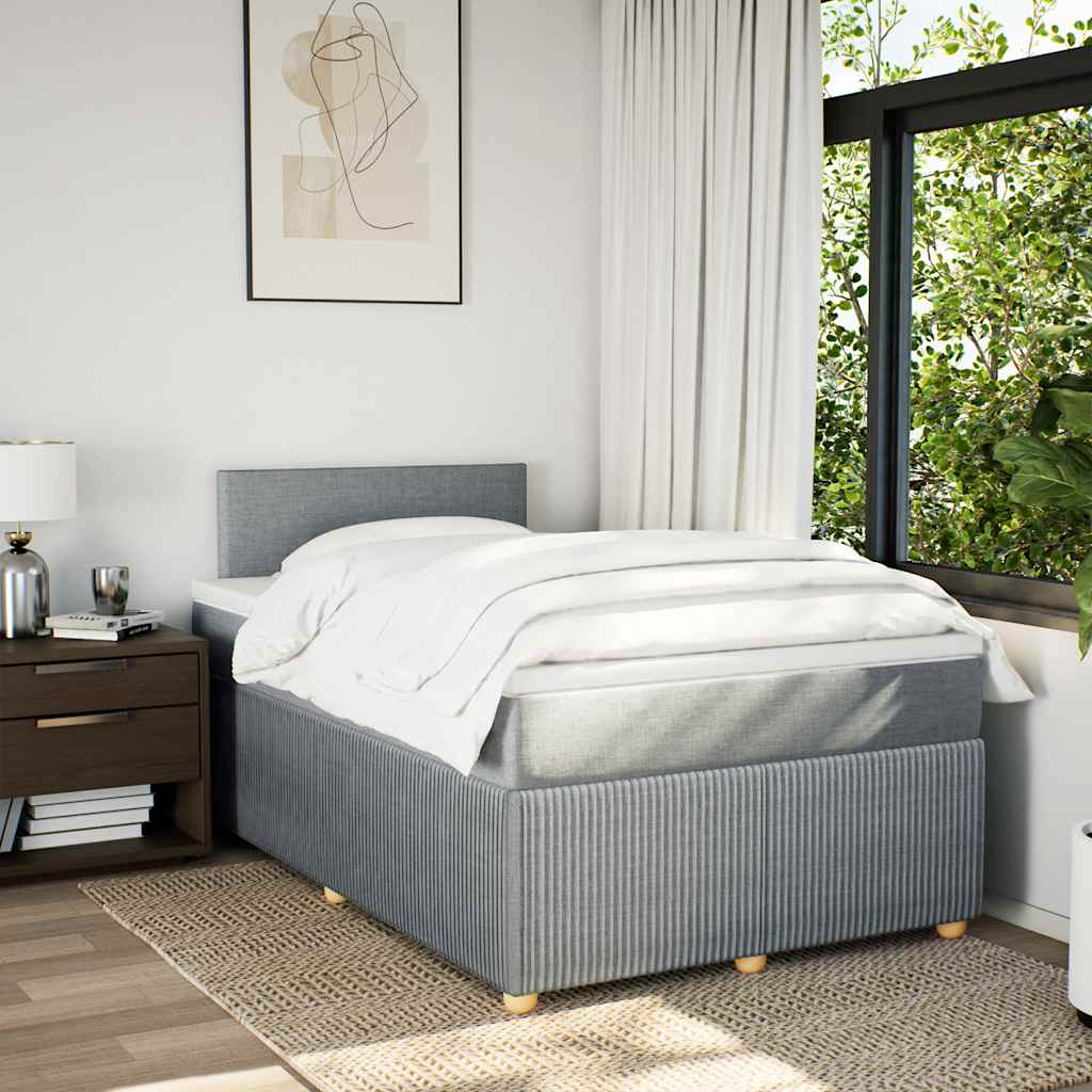 Boxspring met matras stof lichtgrijs 120x190 cm