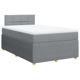 Boxspring met matras stof lichtgrijs 120x190 cm