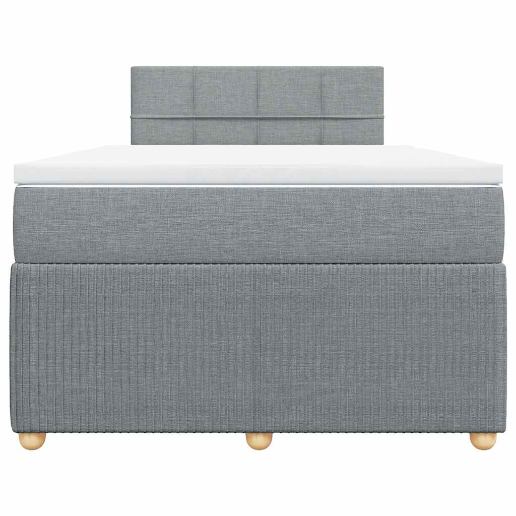 Boxspring met matras stof lichtgrijs 120x190 cm