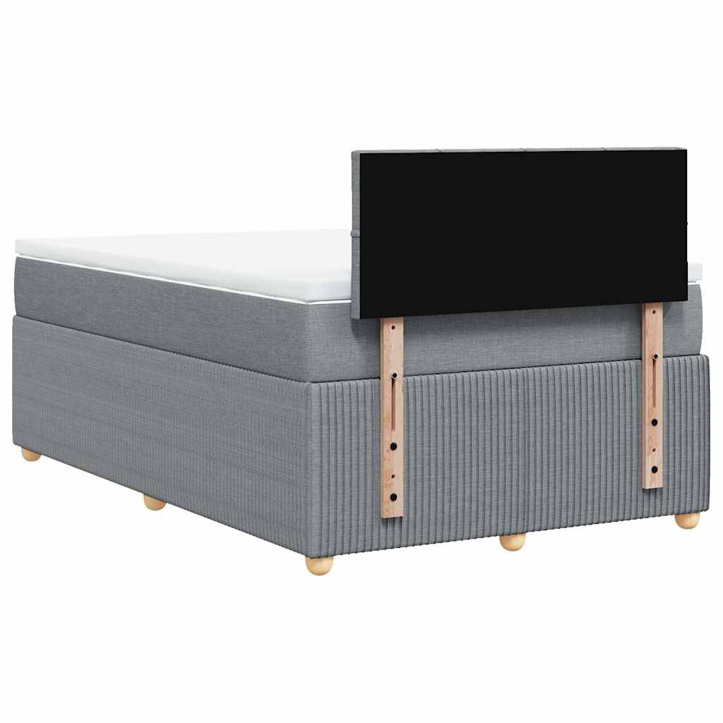 Boxspring met matras stof lichtgrijs 120x190 cm