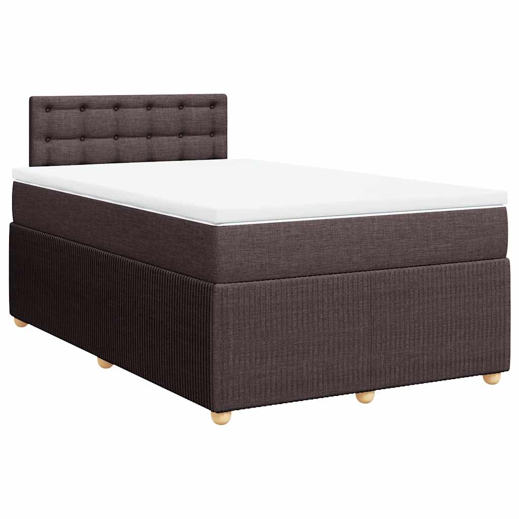 Boxspring met matras stof donkerbruin 120x190 cm