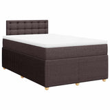 Boxspring met matras stof donkerbruin 120x190 cm