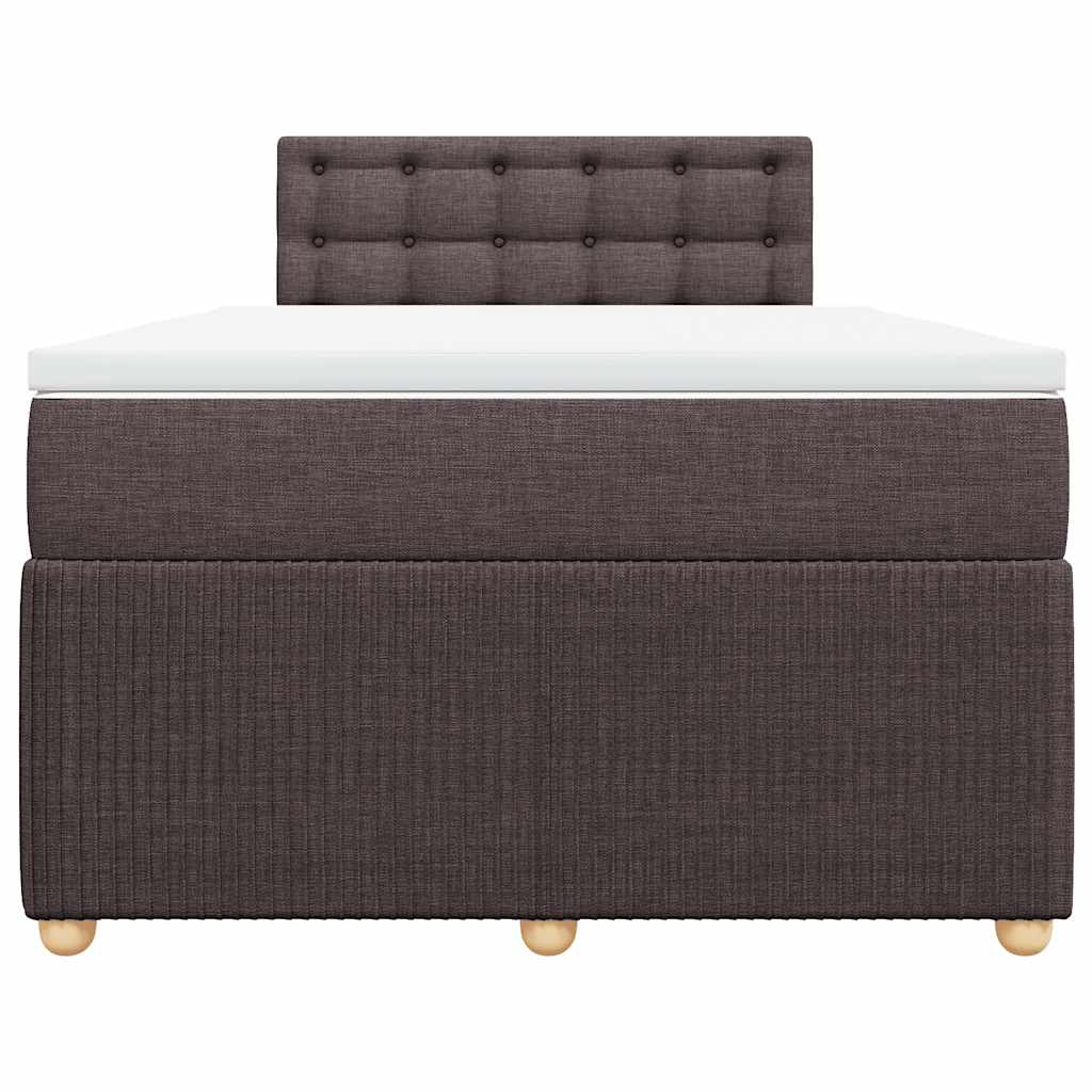 Boxspring met matras stof donkerbruin 120x190 cm