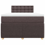 Boxspring met matras stof donkerbruin 120x190 cm