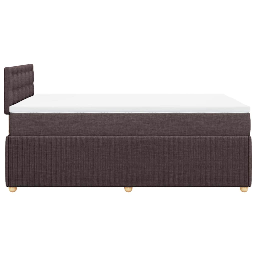 Boxspring met matras stof donkerbruin 120x190 cm