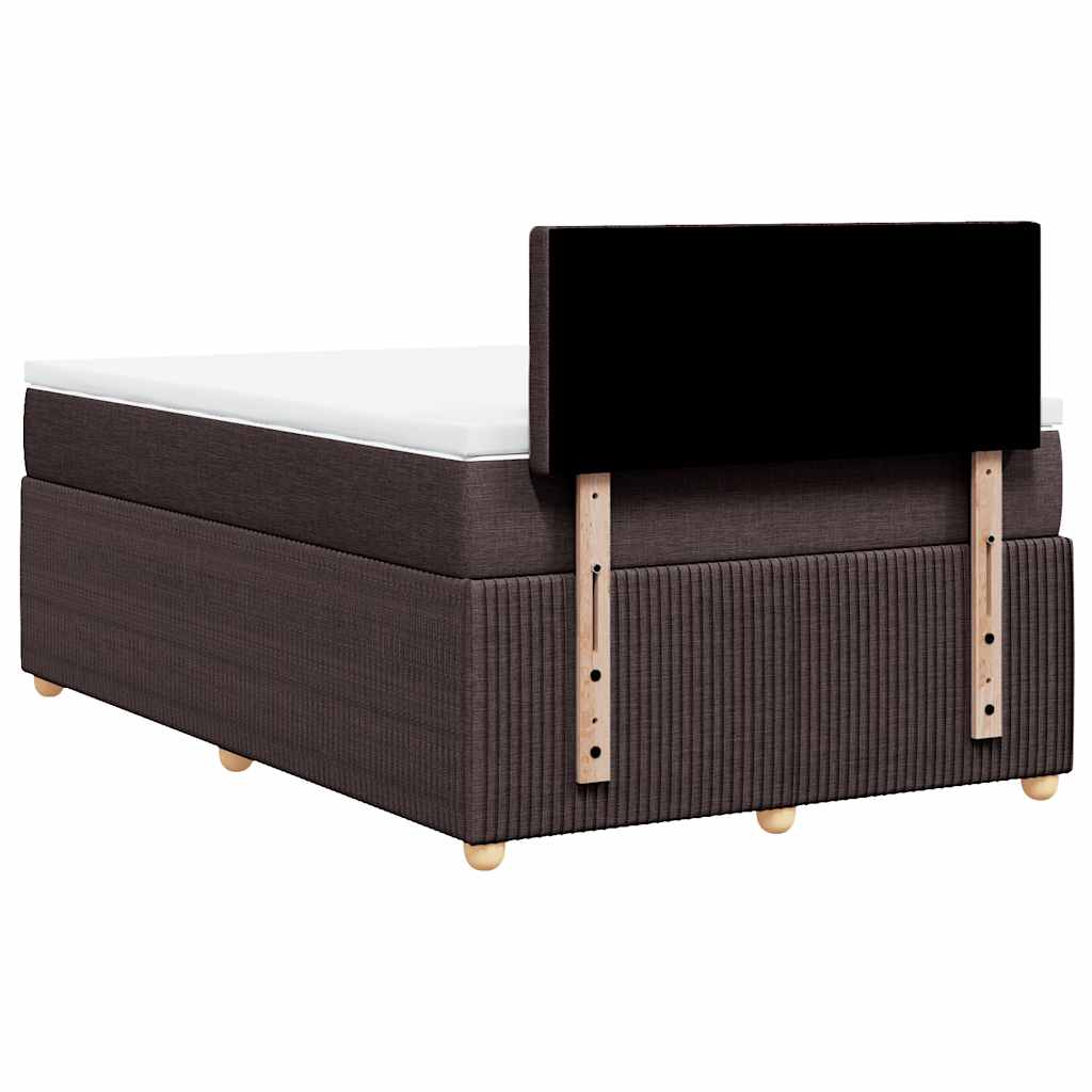 Boxspring met matras stof donkerbruin 120x190 cm