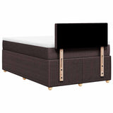 Boxspring met matras stof donkerbruin 120x190 cm