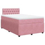 Boxspring met matras fluweel roze 120x200 cm