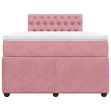 Boxspring met matras fluweel roze 120x200 cm