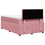 Boxspring met matras fluweel roze 120x200 cm